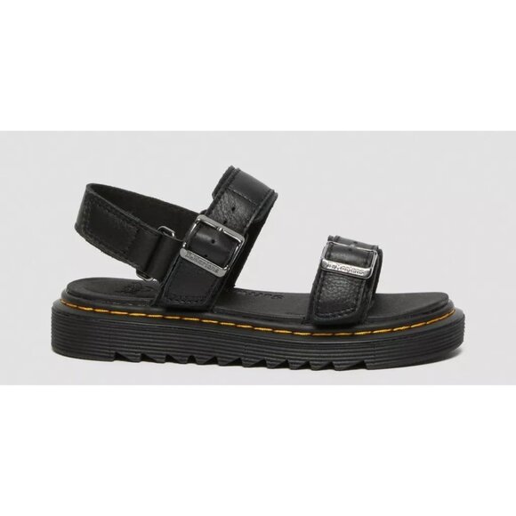Dr.Martens Kid's Kyle Sandals Size 1 EU 32 Black Leather Upper Rubber Sole - Picture 1 of 10